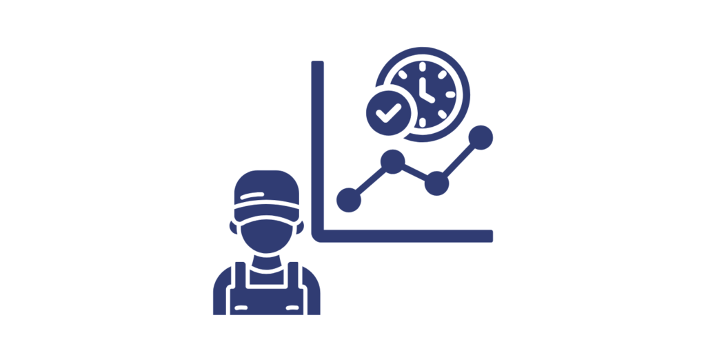 Illustration showing real-time field service data helping technicians receive job updates, service instructions, and operational insights instantly.