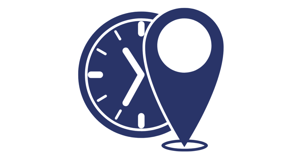 Illustration representing real-time asset location tracking using digital asset visibility technologies like RFID, GPS, QR codes, and IoT sensors.