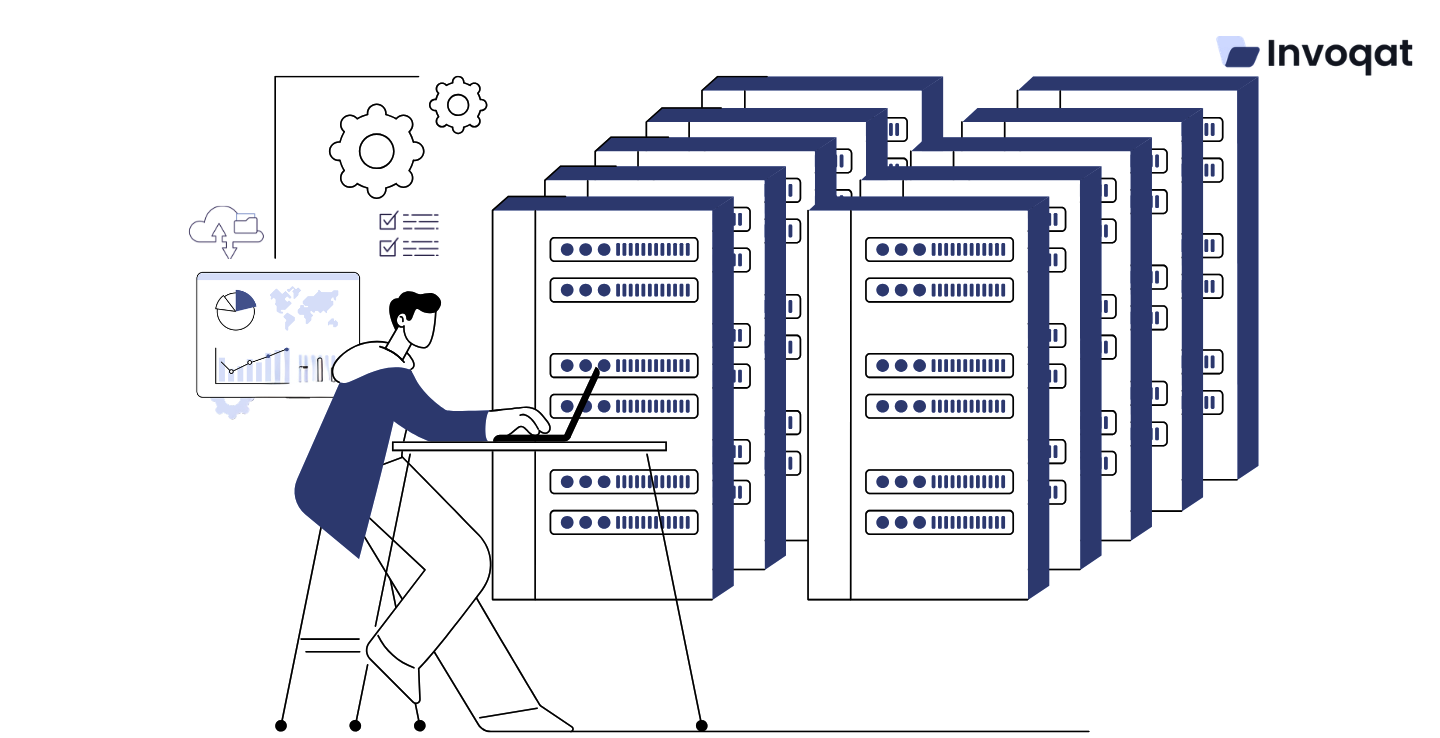 Illustration of future of asset tracking using AI, IoT sensors, digital twins, and real-time monitoring systems.